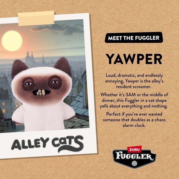 Мягкая игрушка Fuggler Alley Cats Yawper Фуглер Уличные Коты Кото Лате 24 см (15752B) 15752B фото