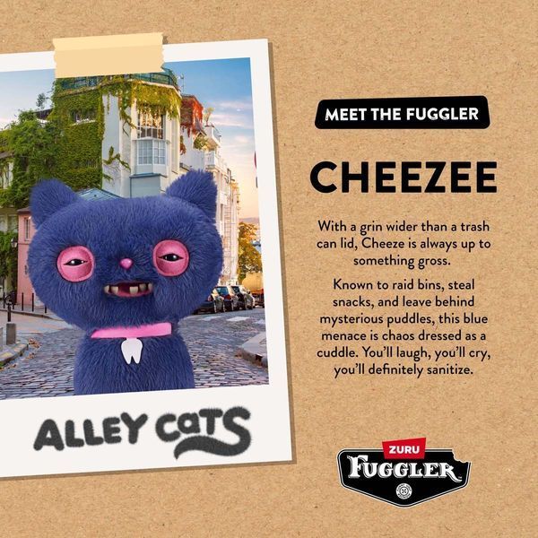 Мягкая игрушка Fuggler Alley Cats Cheeze Фуглер Уличные Коты Муркотун Темняшко 24 см (15752D) 15752D фото