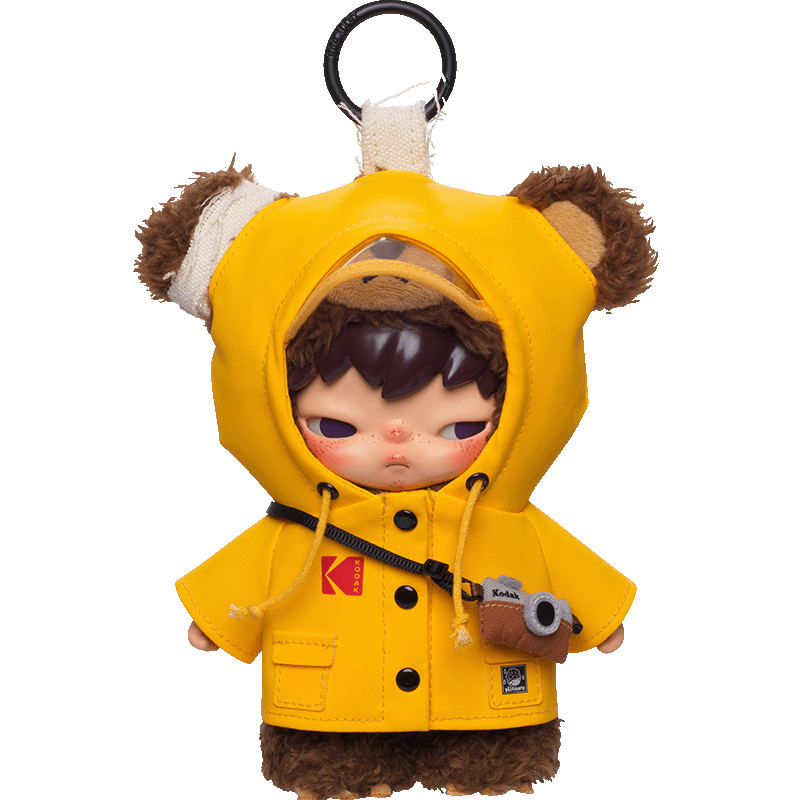 Брелок POP MART Hirono x Kodak Click Bear | Плюшевая подвеска